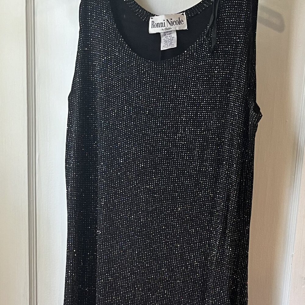 Ronnie Nicole Black Womens Maxi Dress with Sequins